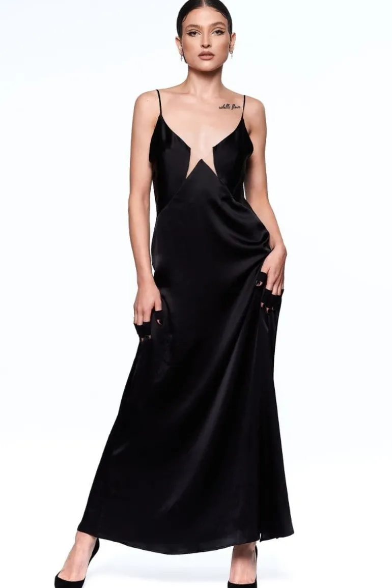 Sleep & Loungewear<CULT MIA INFINITY SLIP MAXI DRESS Black