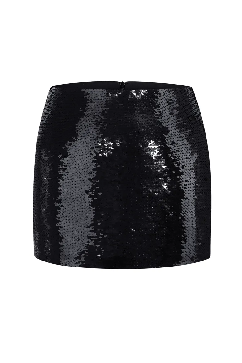 Skirts<CULT MIA JEMMA SEQUINNED MINI SKIRT Black
