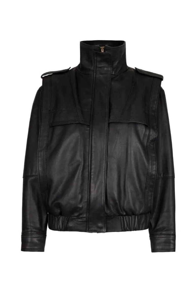 Jackets<CULT MIA KATY LEATHER JACKET Black