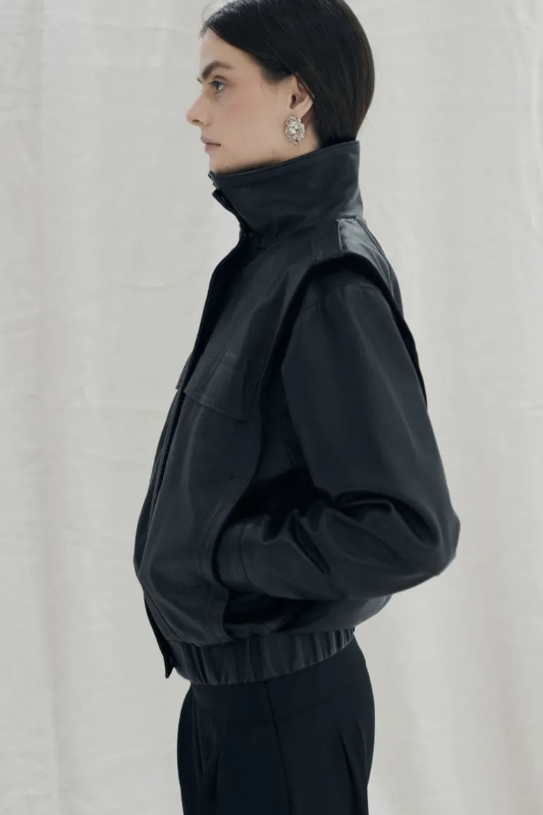 Jackets<CULT MIA KATY LEATHER JACKET Black