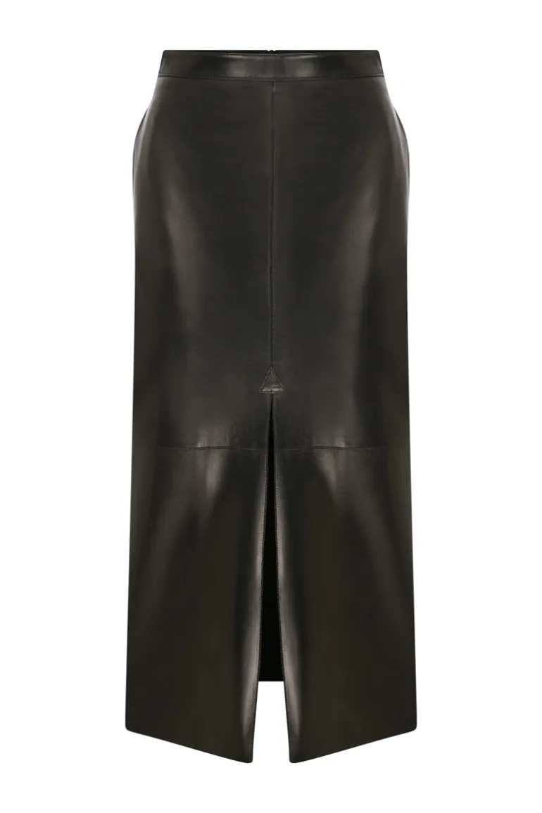 Skirts<CULT MIA LEATHER PENCIL SKIRT Black
