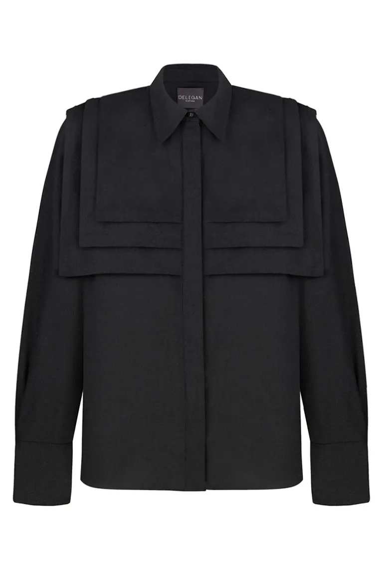 Tops<CULT MIA LINEN SHIRT Black