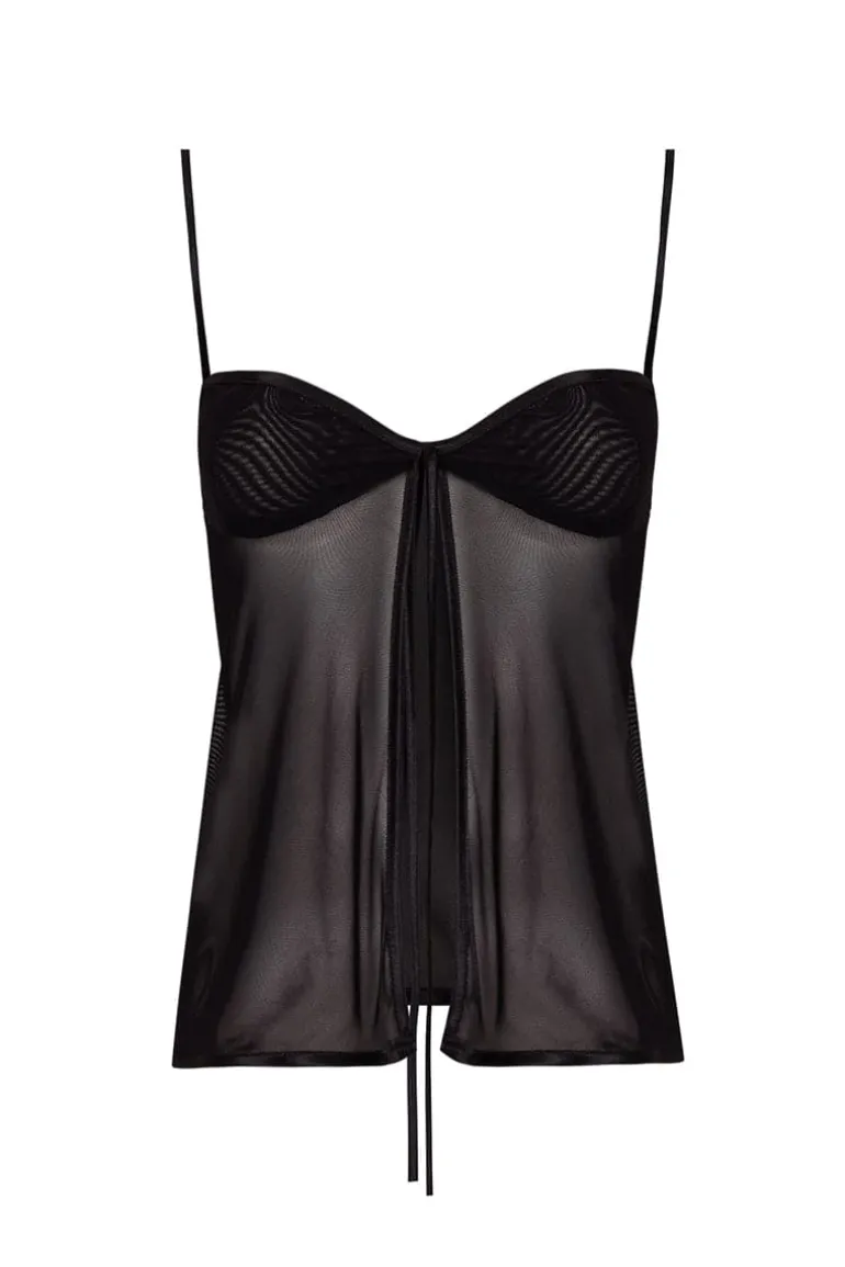 Tops<CULT MIA BLACK LINGERIE TOP Back