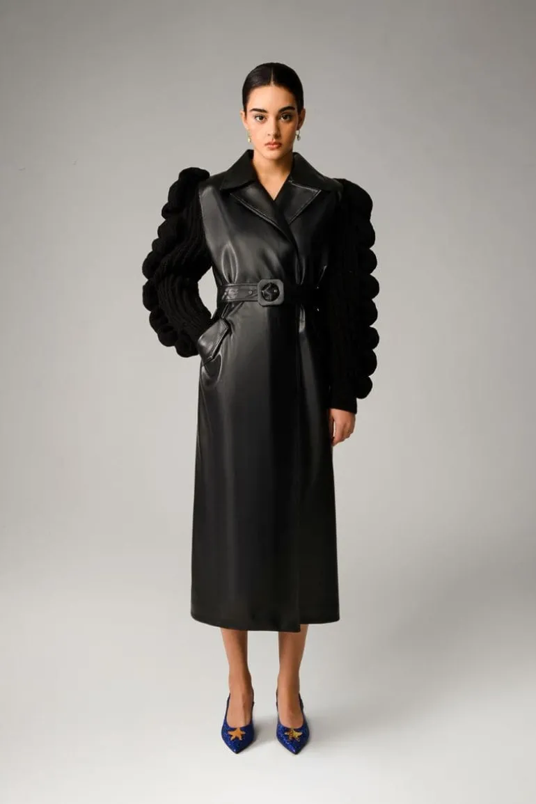 Coats<CULT MIA LIYA TRENCH COAT Black