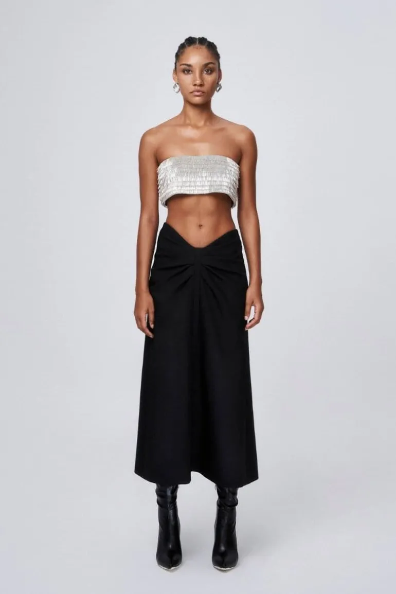 Skirts<CULT MIA MIDDLE MIDI SKIRT Black