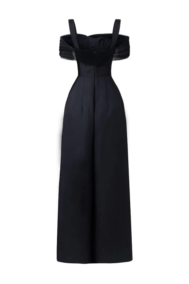 Jumpsuits<CULT MIA MONICA TAFFETA CHEST CUP JUMPSUIT Black