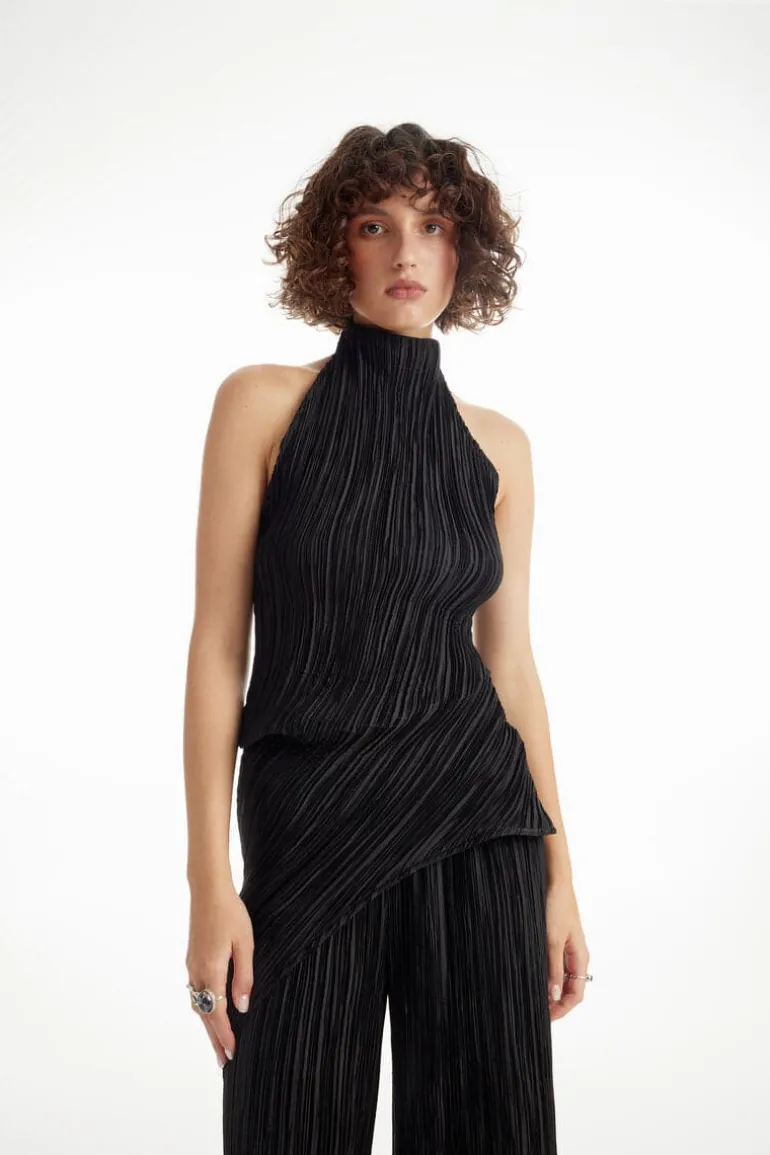Tops<CULT MIA OPEN BACK ASYMMETRIC TOP Black