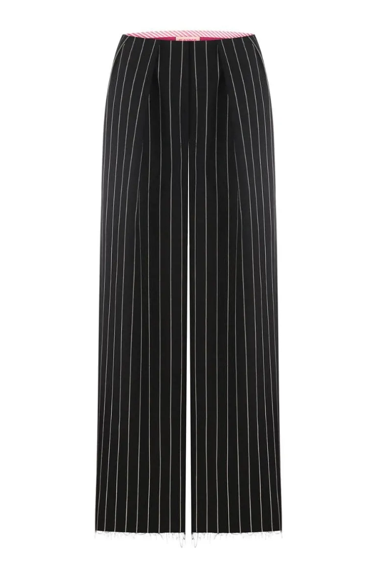 Pants<CULT MIA PALAZZO PINSTRIPE PANTS Black