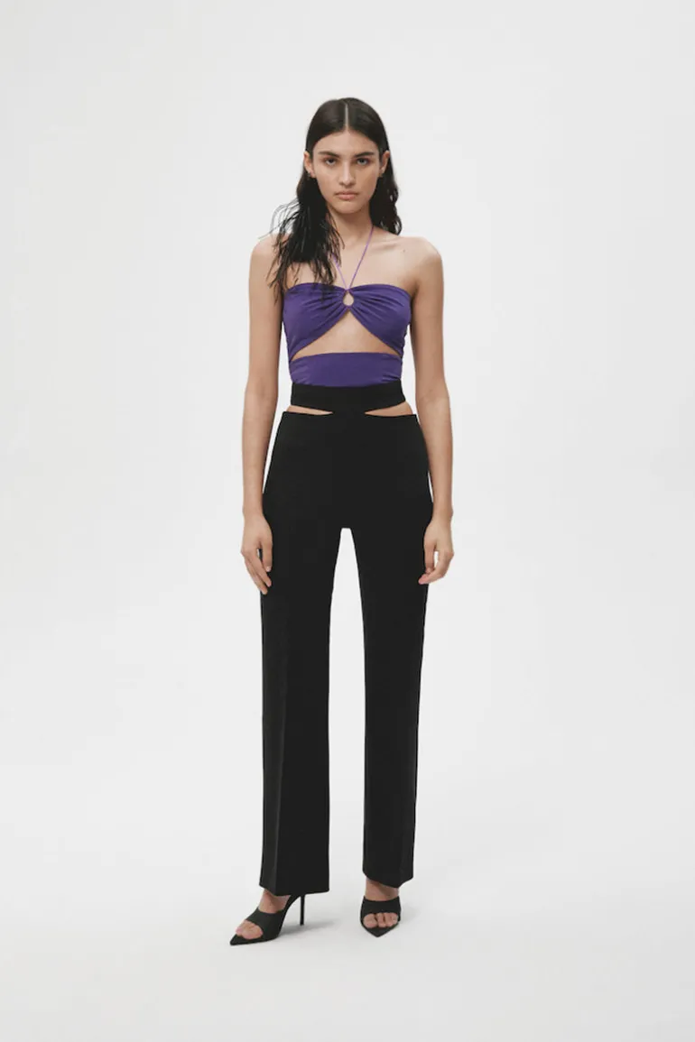 Pants<CULT MIA PANTS WITH CUT OUTS Black