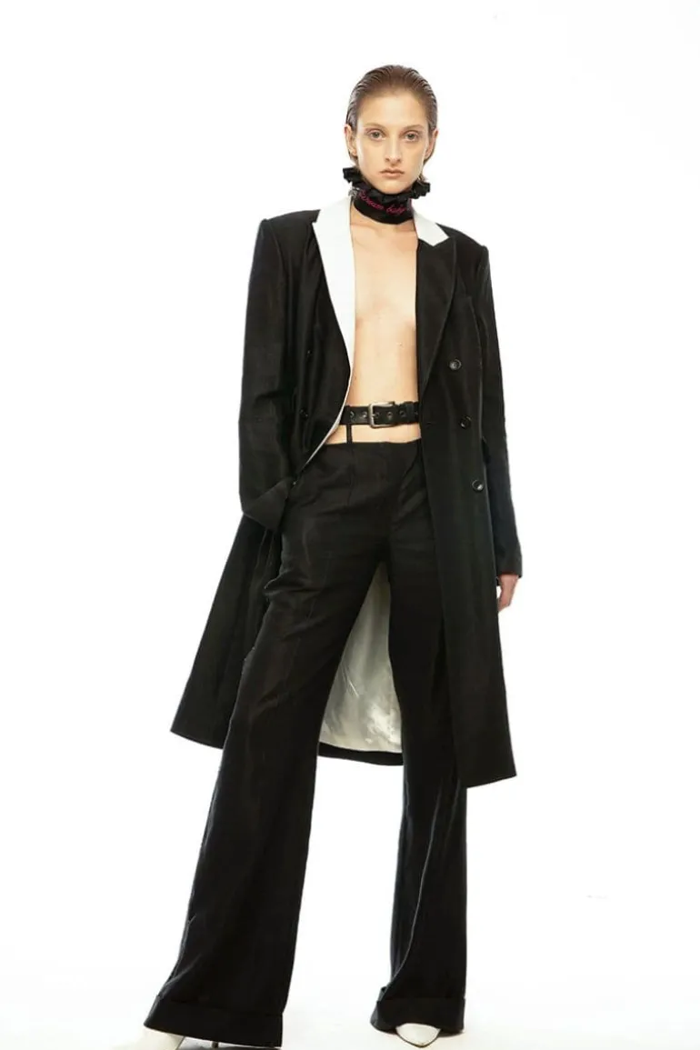 Pants<CULT MIA PANTS WITH LEATHER BELT Black