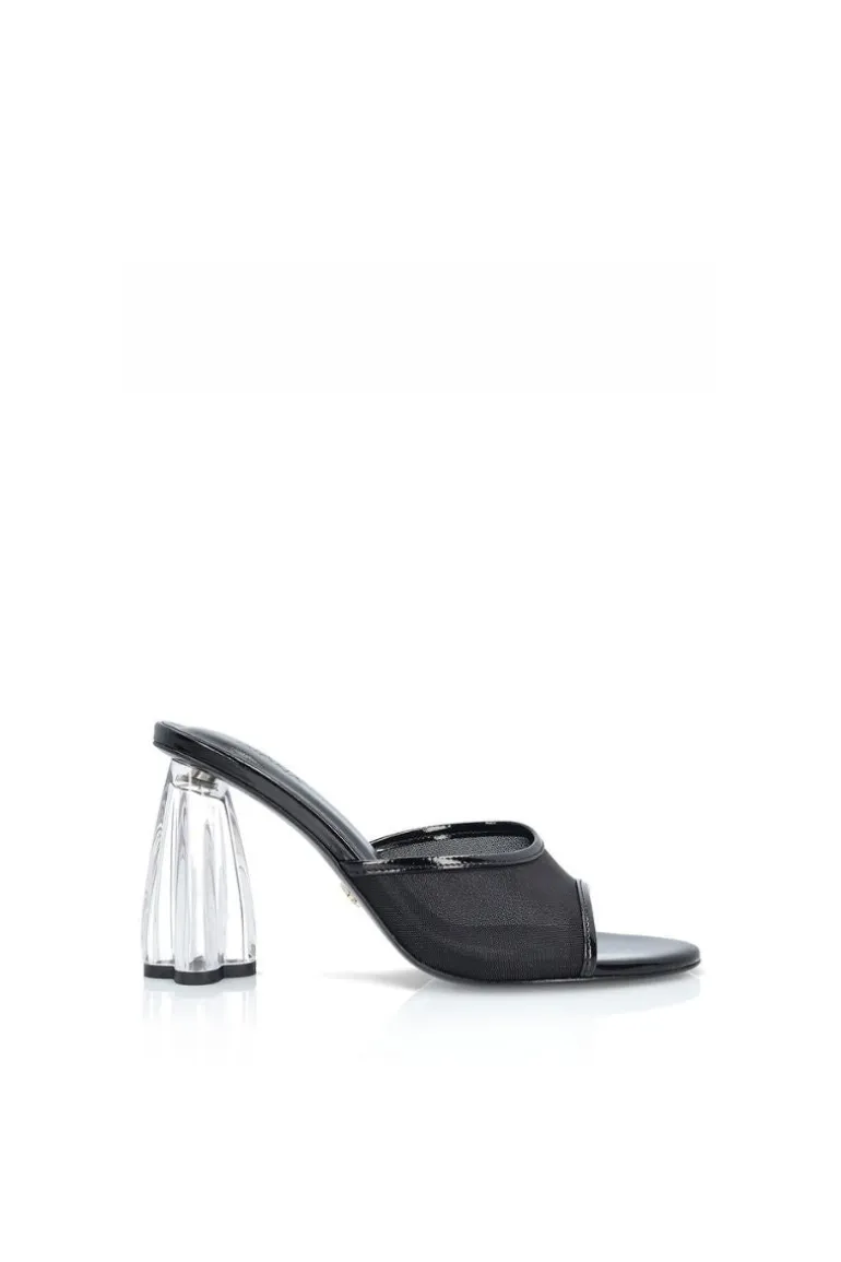 Heels<CULT MIA FIORELLINI GLASS MULES Black Patent