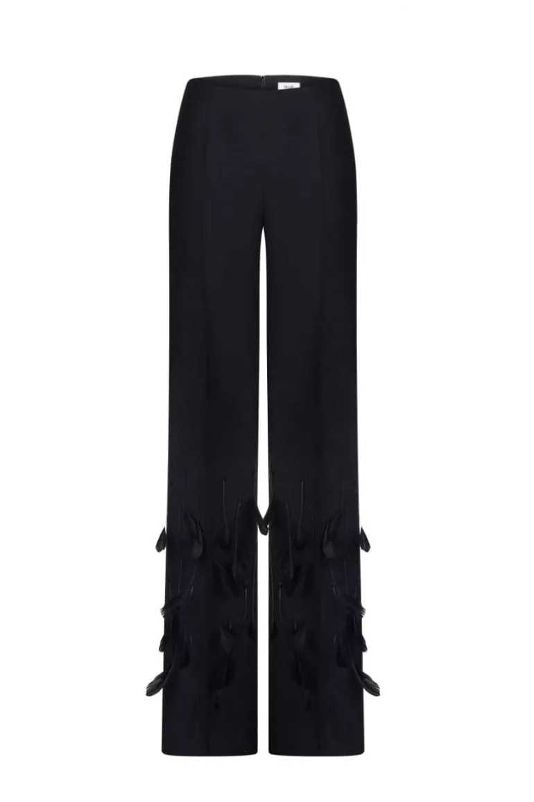 Pants<CULT MIA PHOENIX FEATHER PANTS Black
