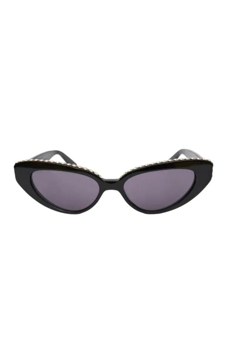 Sunglasses<CULT MIA BLACK RHINESTONE DAMBA CATEYE SUNGLASSES Black/Rhinestone