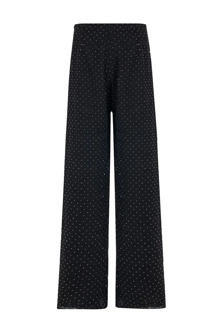 Pants<CULT MIA RHINESTONE PANTS Black