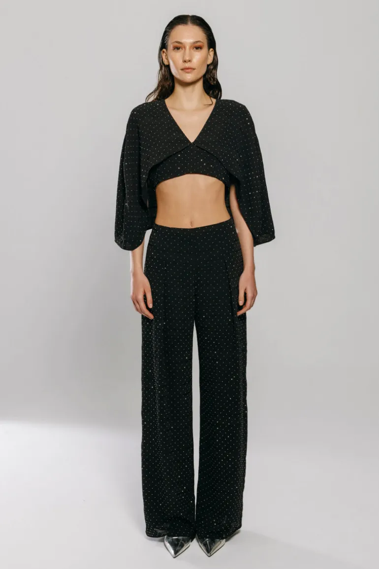 Pants<CULT MIA RHINESTONE PANTS Black