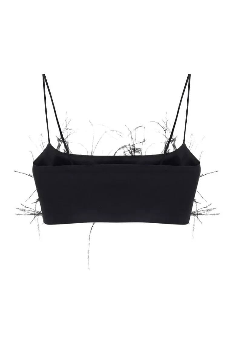 Tops<CULT MIA ROSALYN FEATHER BRALETTE Black
