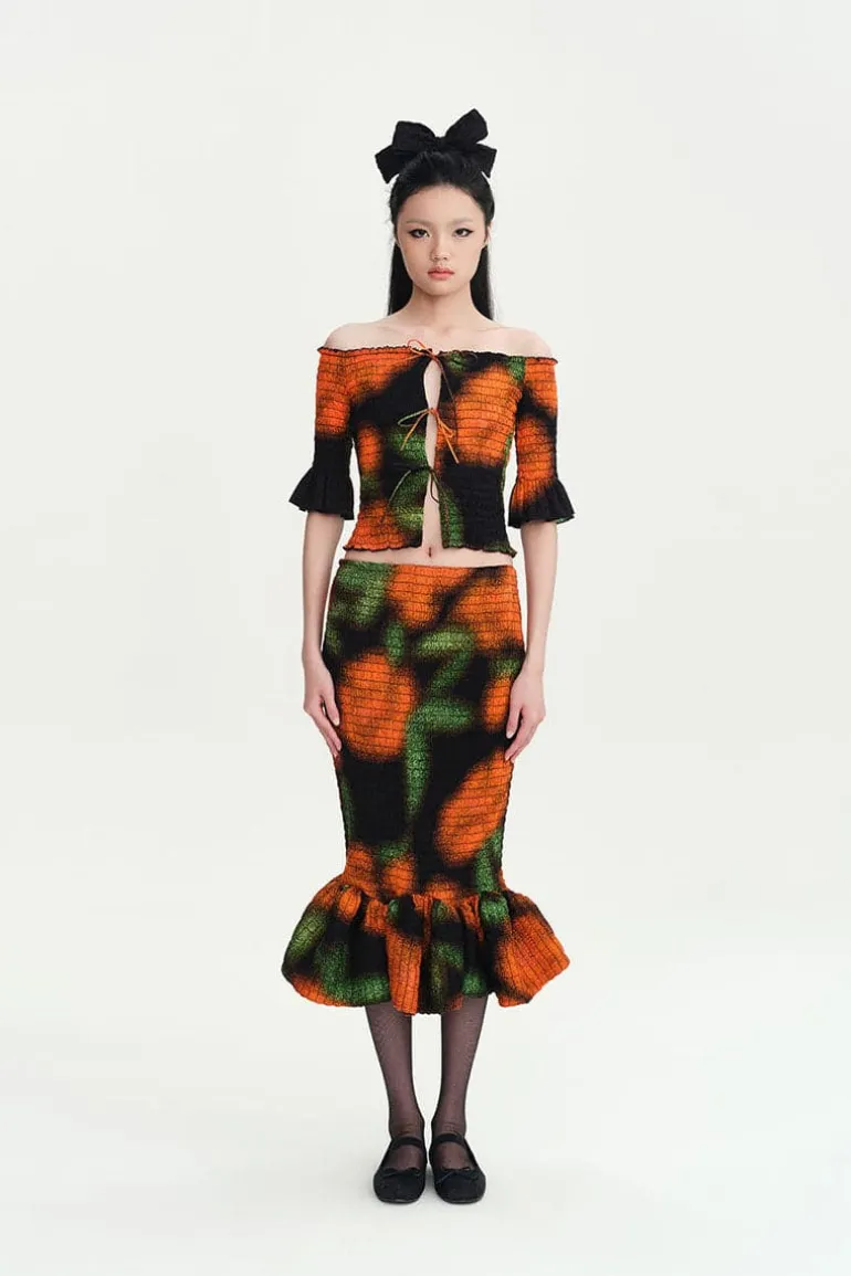 Skirts<CULT MIA BLACK ROSANNA MERMAID MIDI SKIRT Black/Red/Green