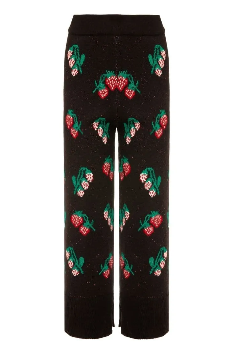 Pants<CULT MIA BLACK ROSE KNITTED PANTS Black Strawberries