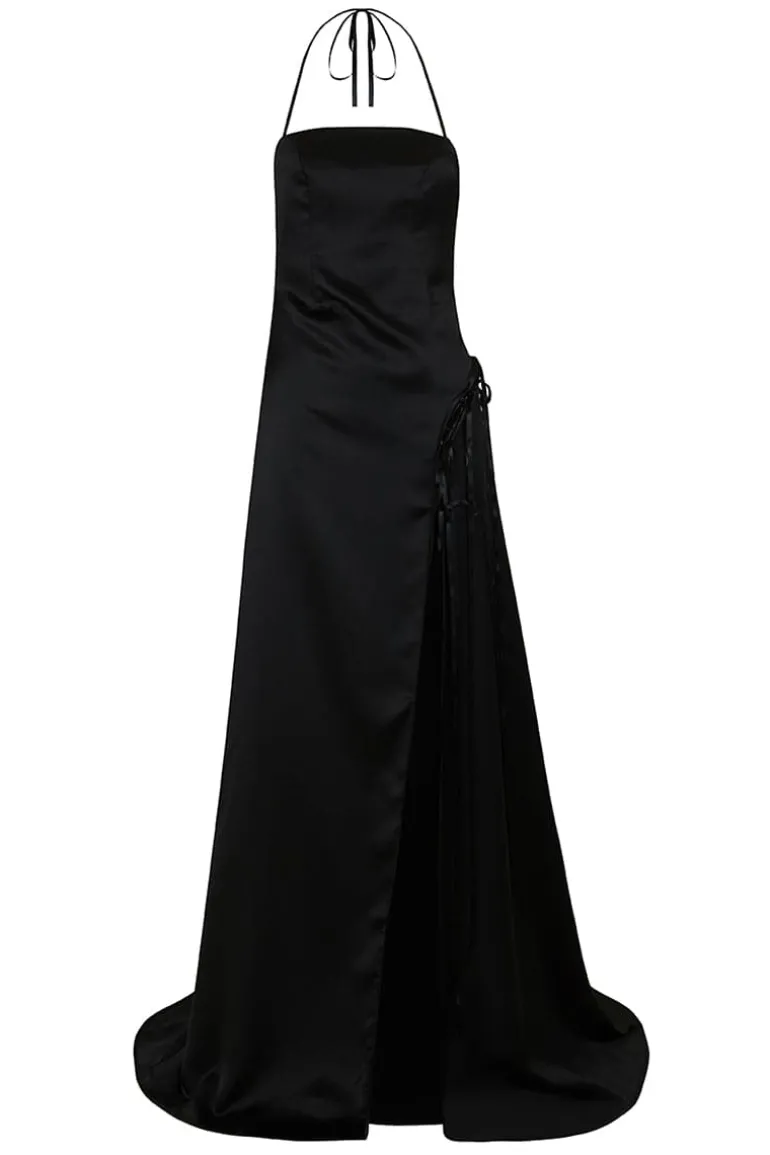 Dresses<CULT MIA SATIN LONG DRESS Black
