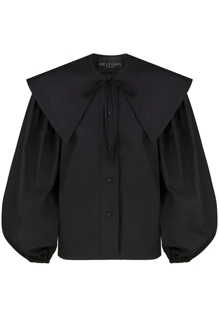 Tops<CULT MIA SHIRT WITH COLLAR Black