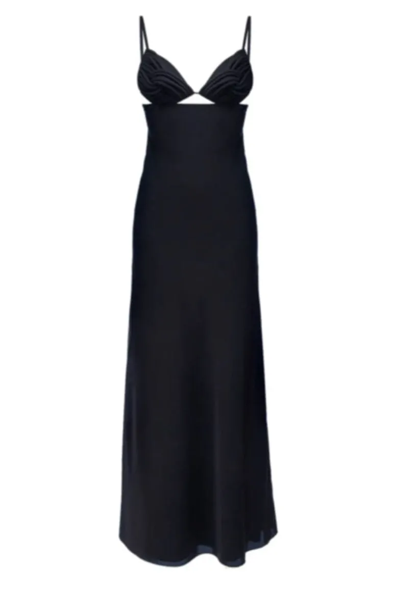 Dresses<CULT MIA SILK CORSET MAXI DRESS Black