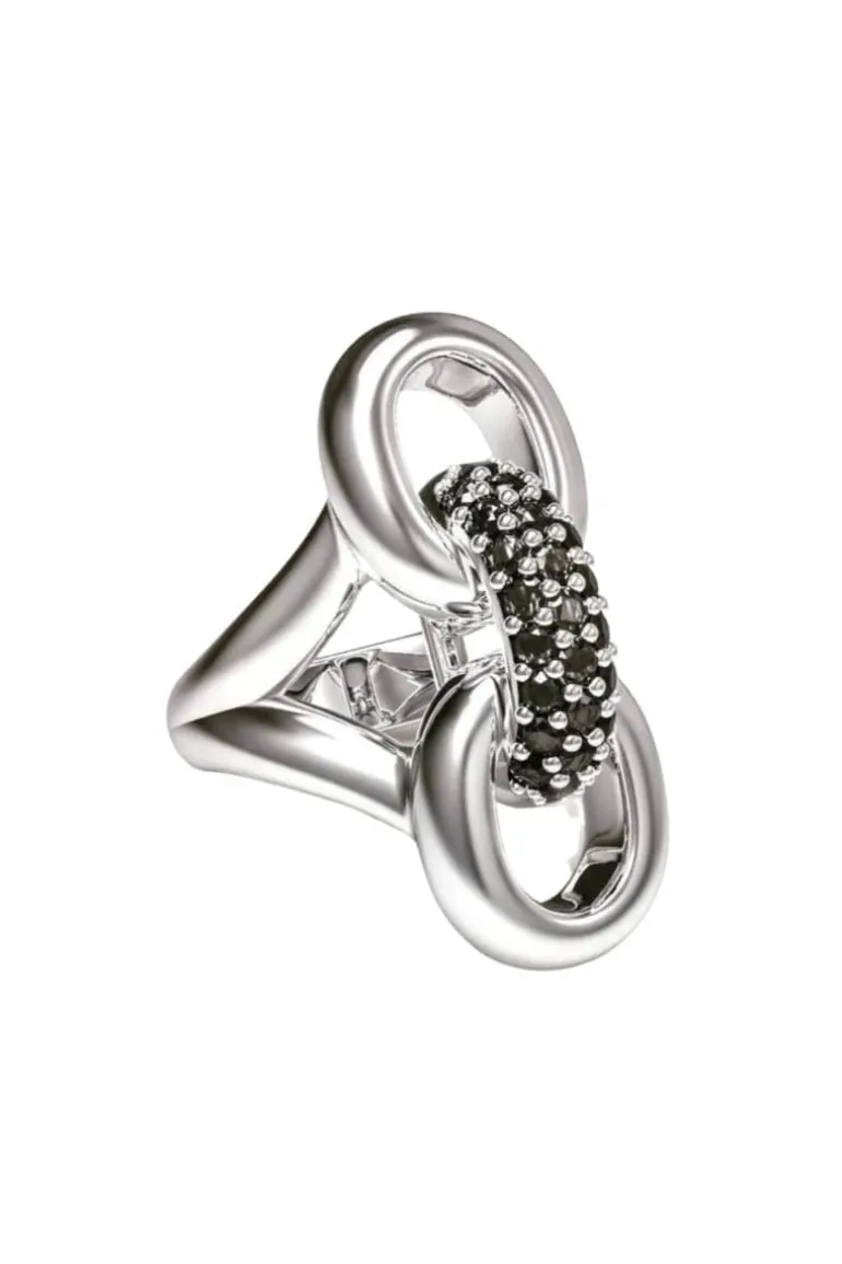 Rings<CULT MIA SPINEL LINKS RING Black