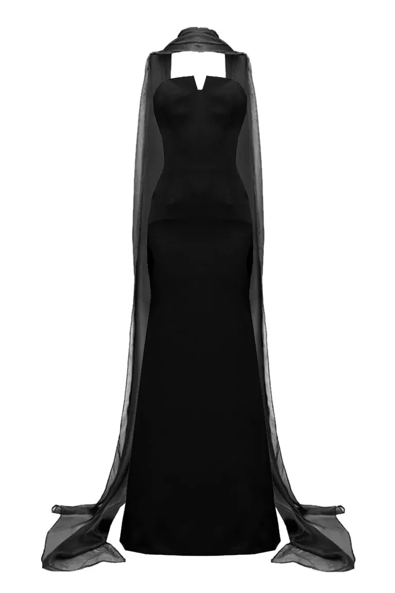 Dresses<CULT MIA BLACK STRAPLESS CORSET DRESS WITH FLATTERING FRONT DETAIL Midnight Black