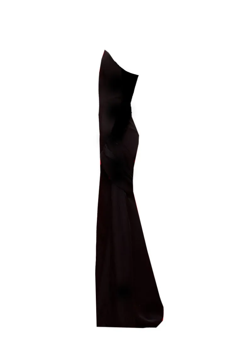 Dresses<CULT MIA BLACK STRAPLESS CORSET DRESS WITH FLATTERING FRONT DETAIL Midnight Black