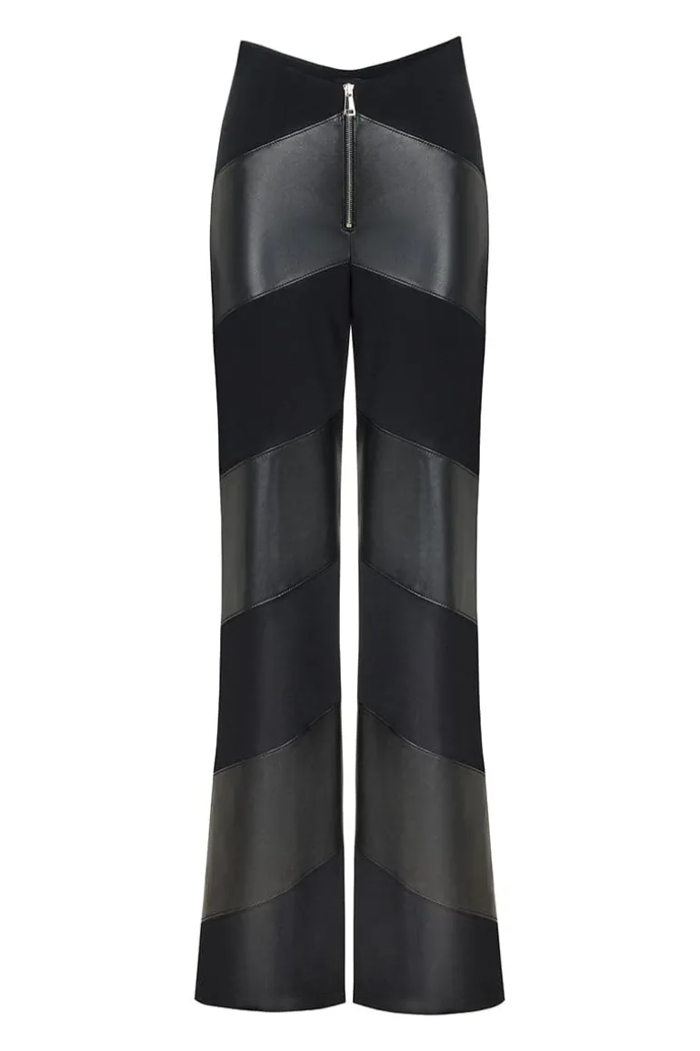 Pants<CULT MIA STRIPED PANTS Black