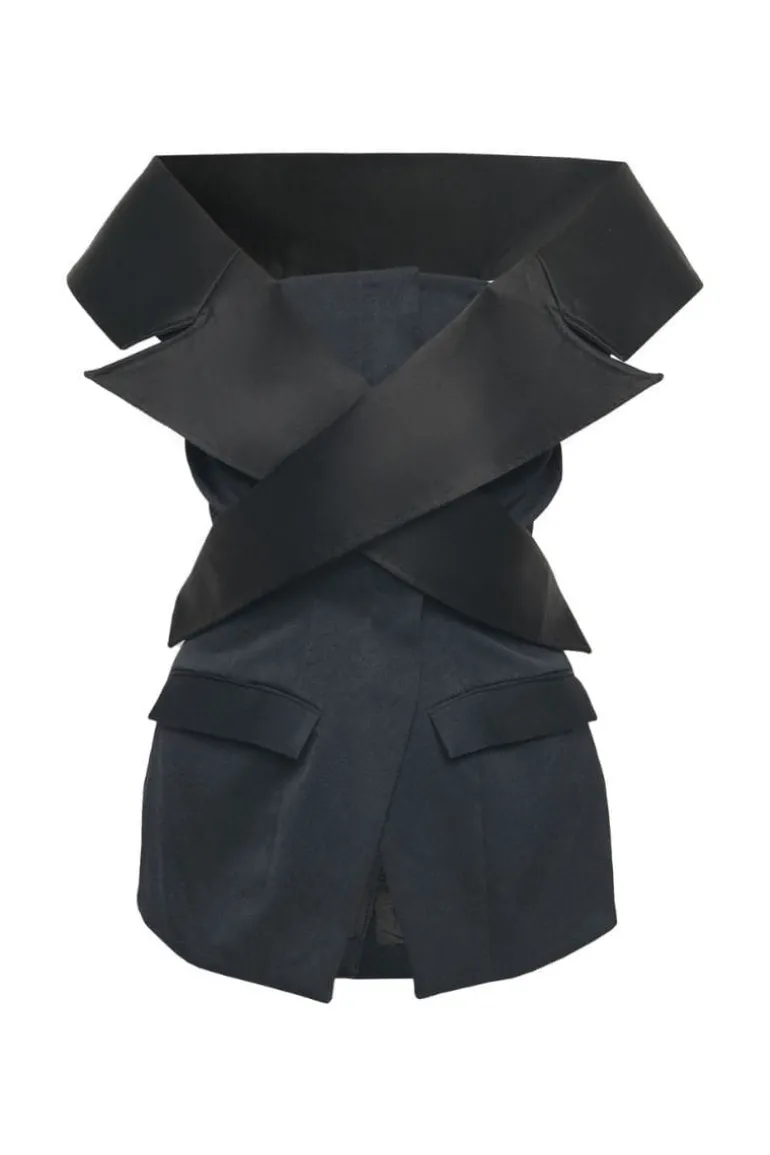 Tops<CULT MIA TAILORED TUBE TOP Black