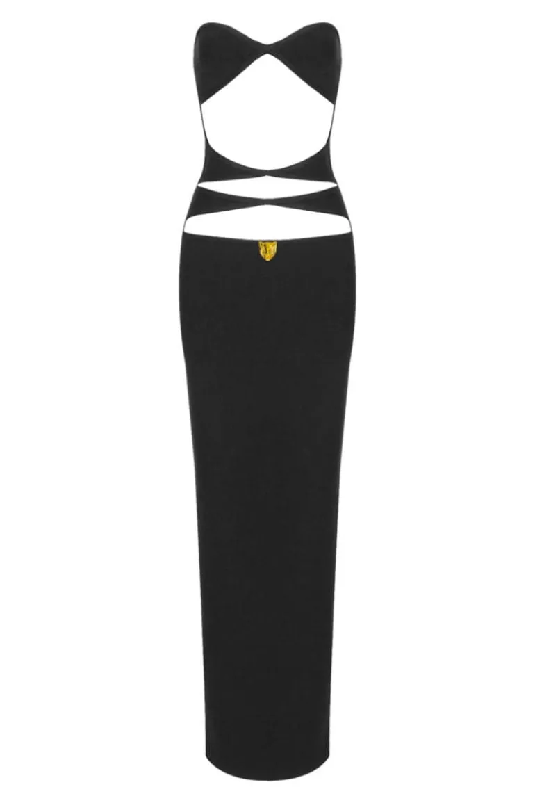 Dresses<CULT MIA TRIANGLE CUT-OUT MAXI DRESS Black