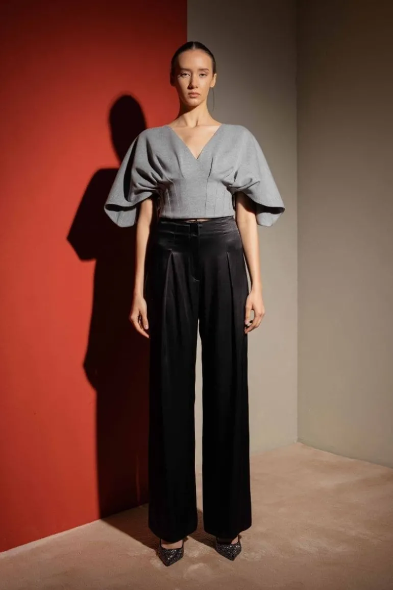 Pants<CULT MIA WIDE LEG PANTS Black