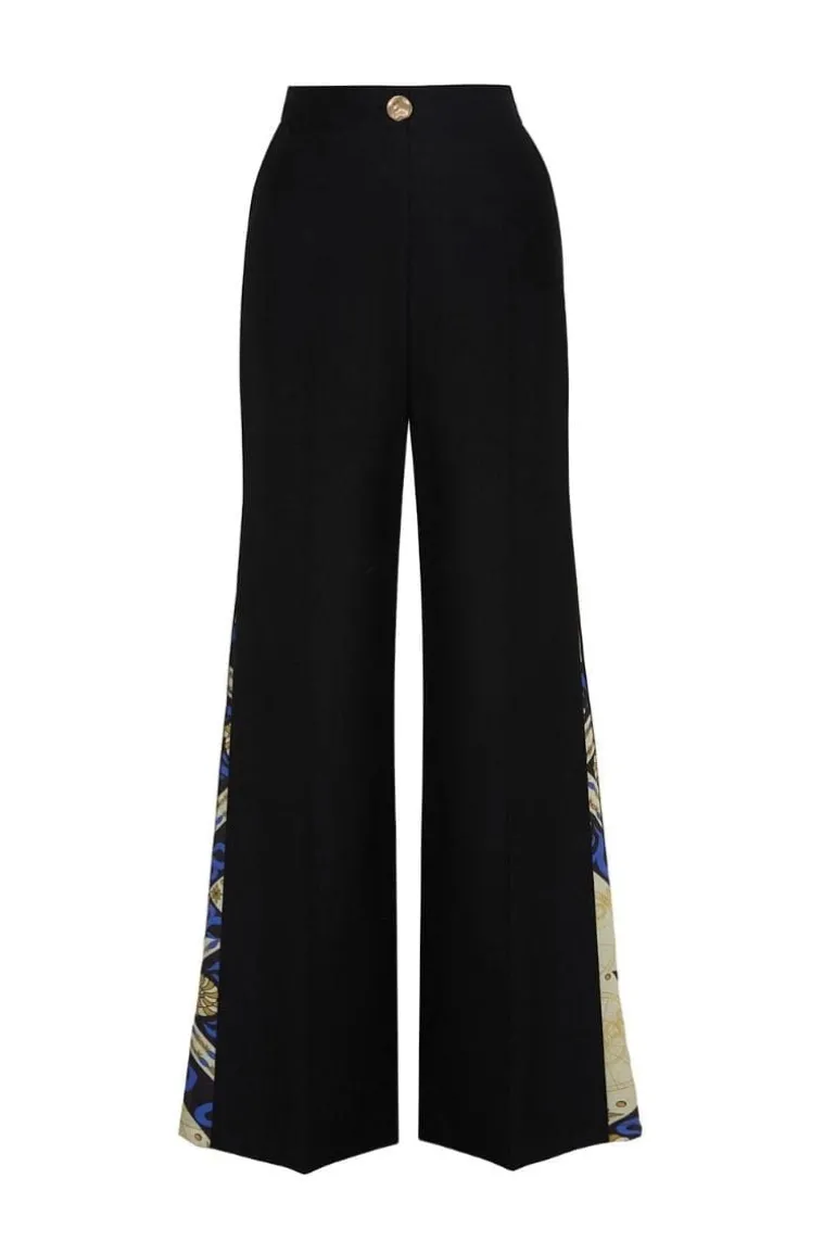 Pants<CULT MIA WIDE-LEG SATIN PANTS Black