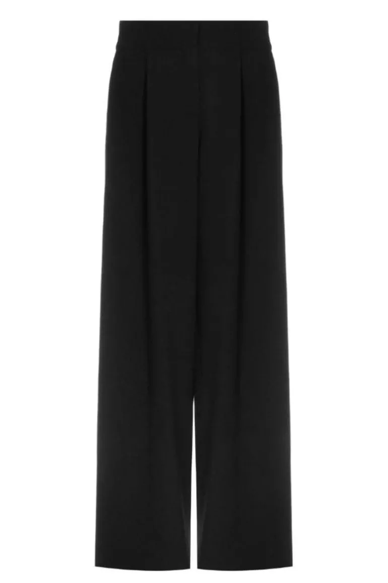 Pants<CULT MIA WOOL STRAIGHT LEG PANTS Black