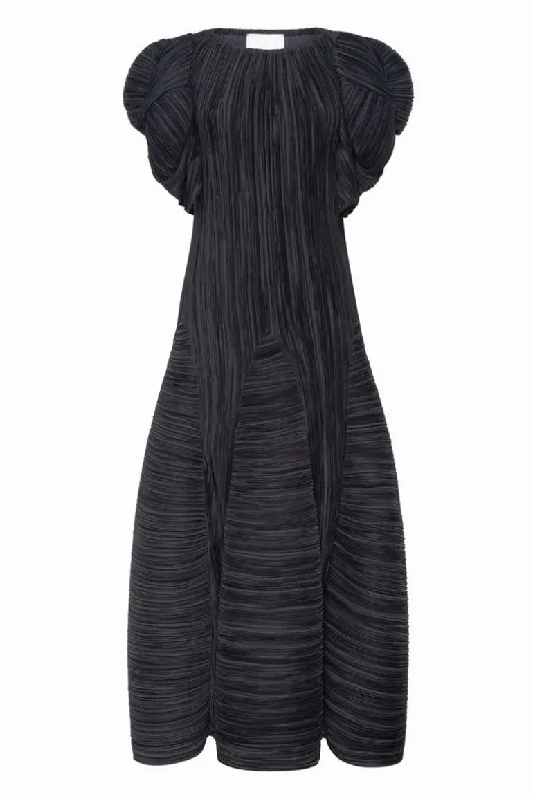 Dresses | Midi Dresses<CULT MIA X-LINE PLEATED MIDI DRESS Black