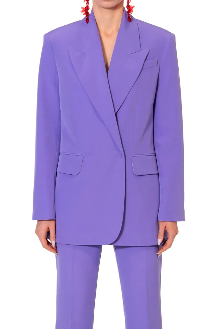 Blazers<CULT MIA BLAIR OPULENCE DOUBLE-BREASTED BLAZER Purple