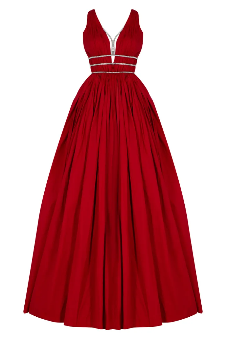 Dresses | Gowns<CULT MIA BLISS BEADED STRAPS GOWN Red