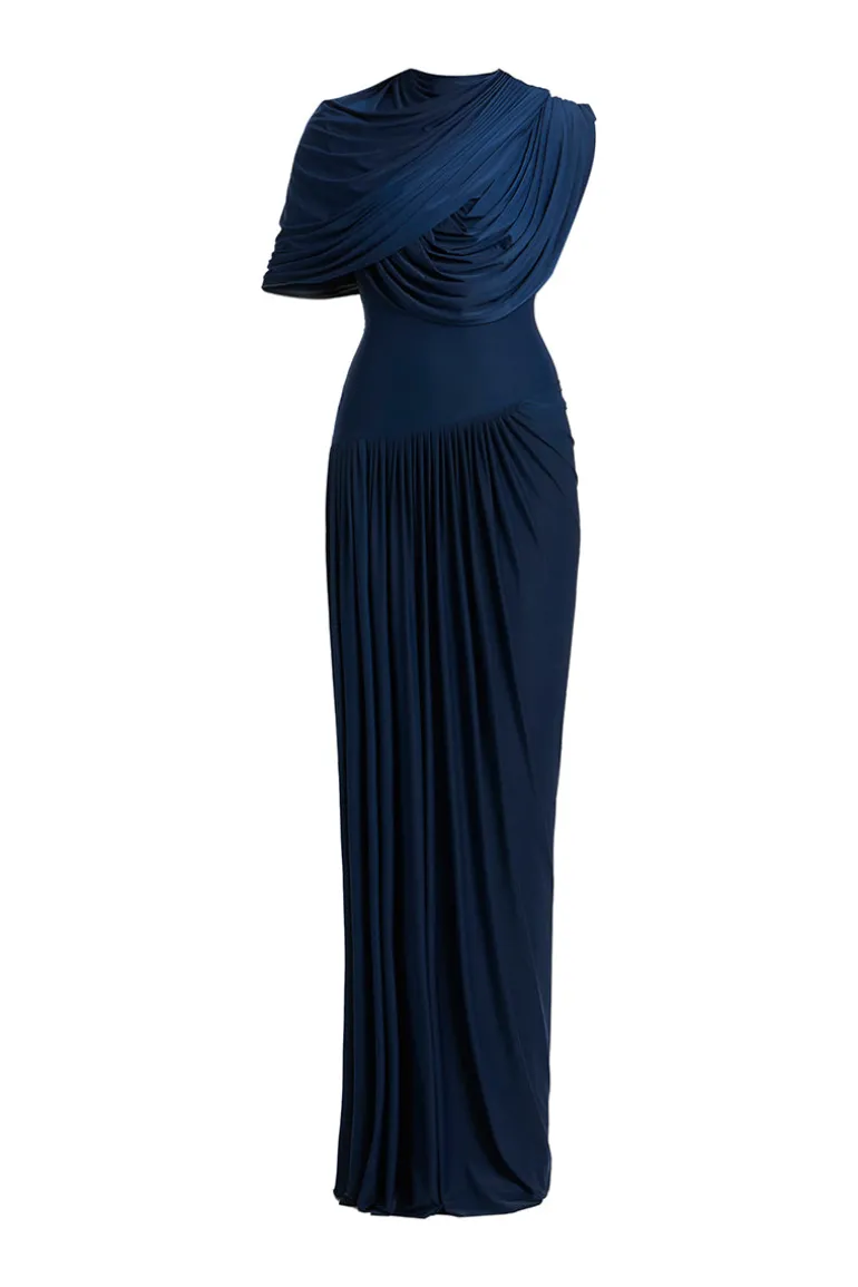 Dresses<CULT MIA BLOOM DRAPED MAXI DRESS Blue