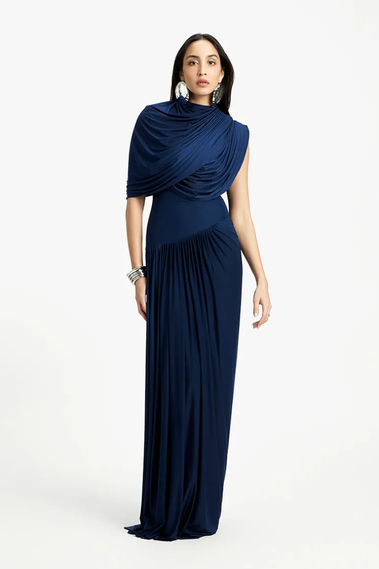 Dresses<CULT MIA BLOOM DRAPED MAXI DRESS Blue