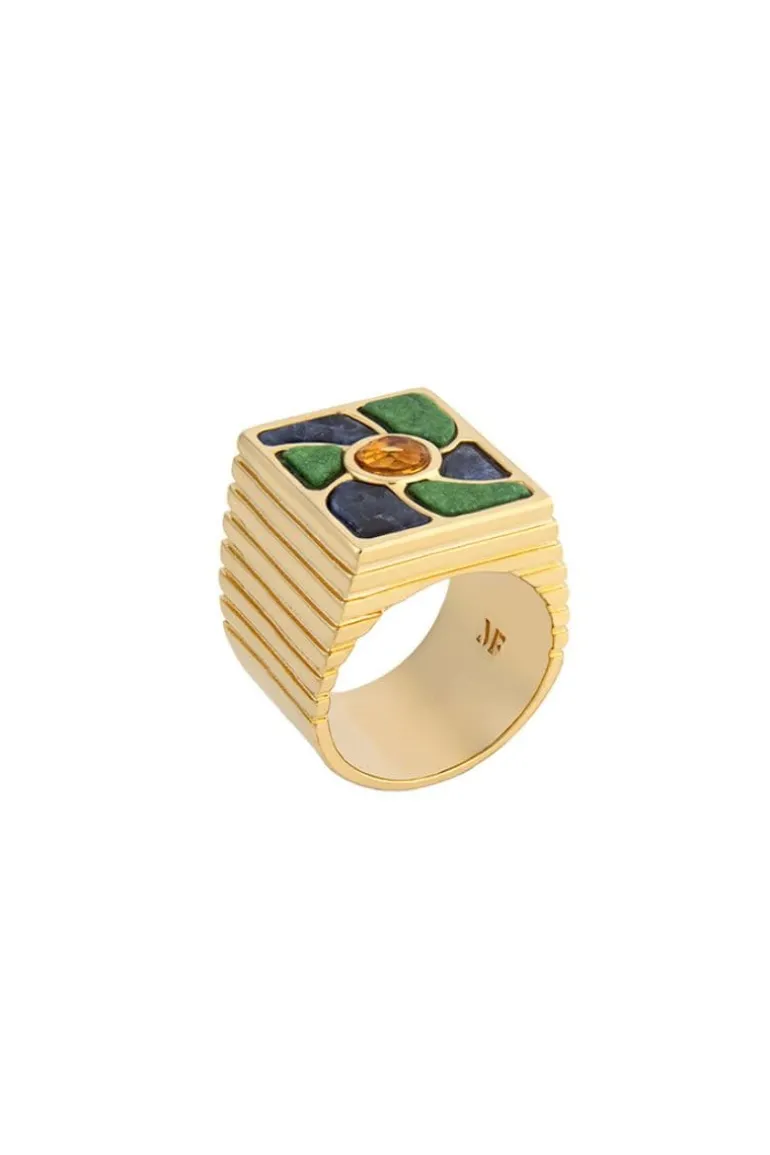 Rings<CULT MIA BLUE AND GREEN JUCA RING Blue/Green