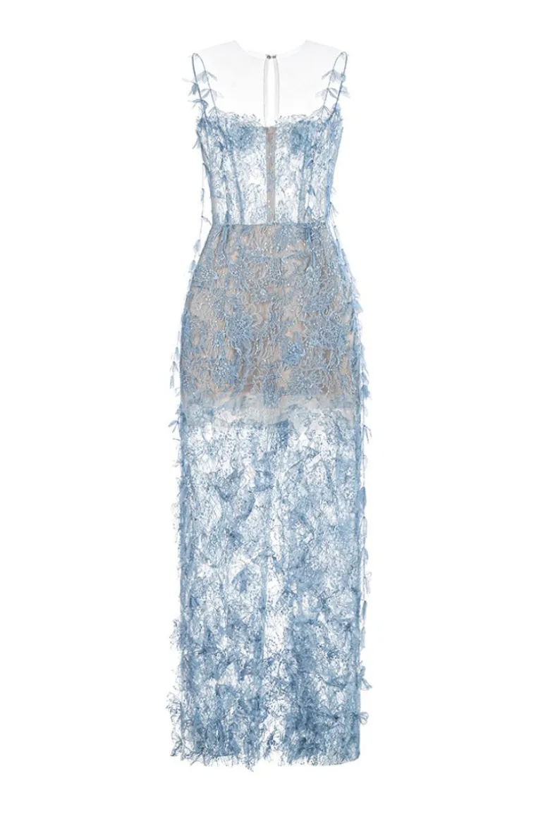 Dresses | Midi Dresses<CULT MIA BEADED LACE PENCIL MIDI DRESS Blue