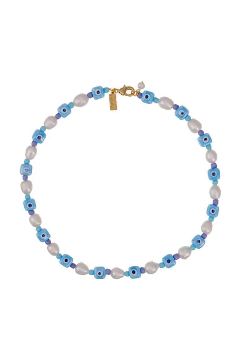 Necklaces<CULT MIA EVIL EYE PEARL NECKLACE Blue
