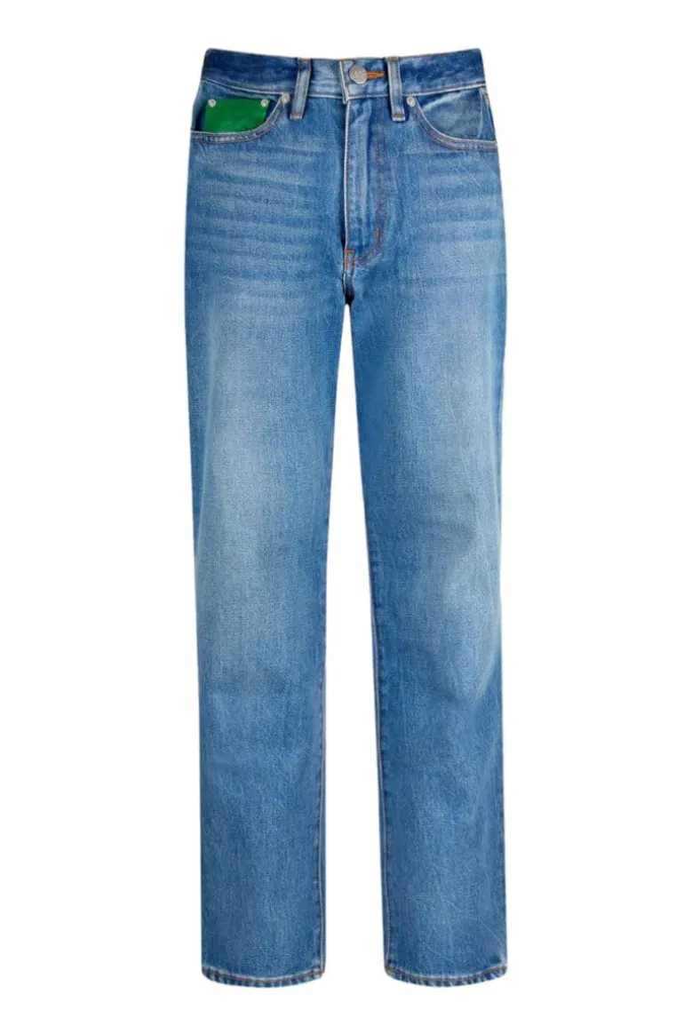 Pants<CULT MIA HIGH-RISE STRAIGHT-LEG JEANS Blue