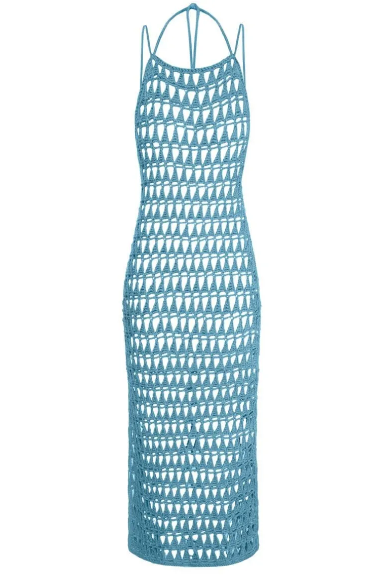 Dresses | Midi Dresses<CULT MIA KNITTED MESH MIDI DRESS Blue