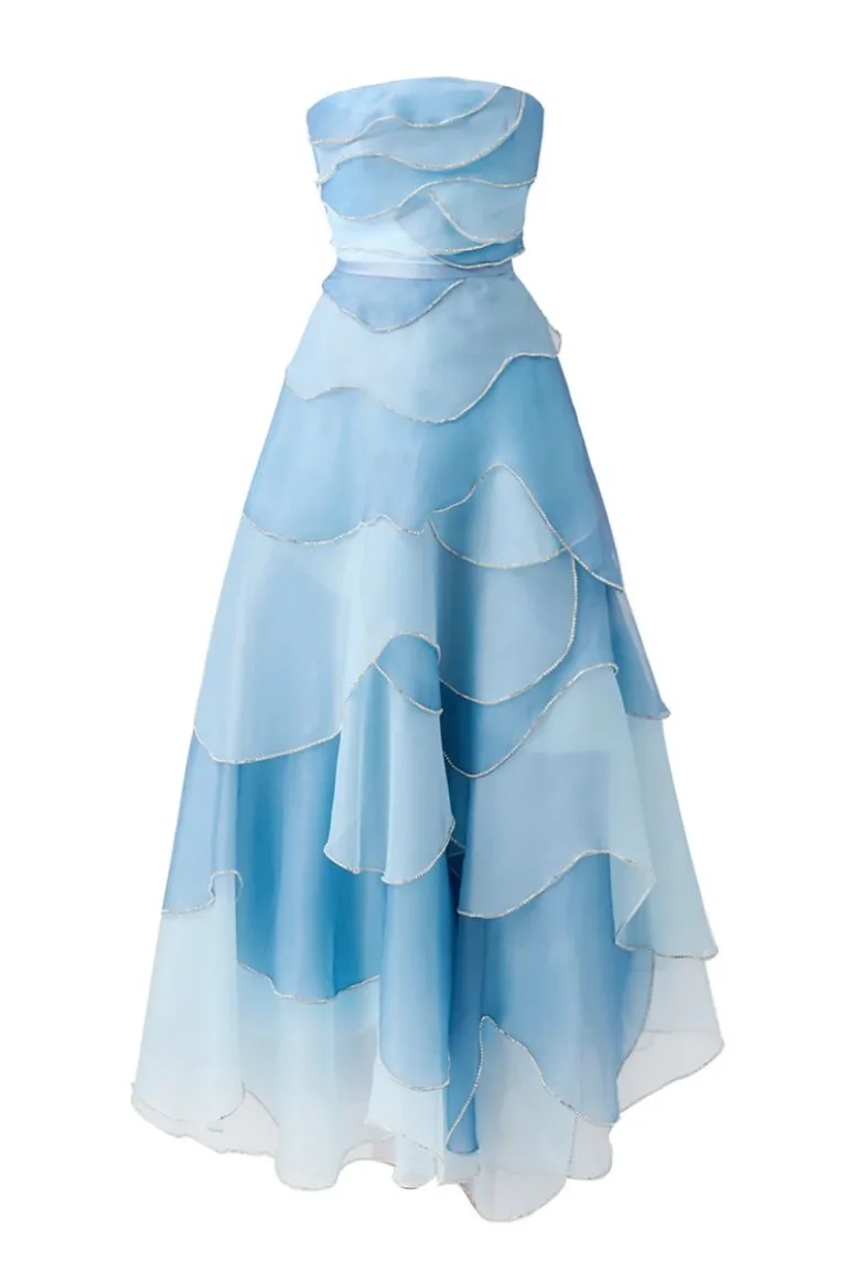 Dresses | Midi Dresses<CULT MIA LAYERED MIDI DRESS WITH SCARF Blue