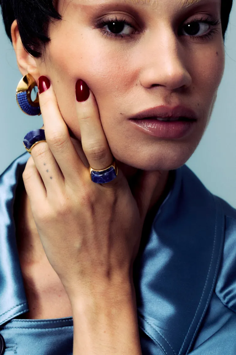 Earrings<CULT MIA BLUE MEMÓRIA EARRINGS Gold & Blue