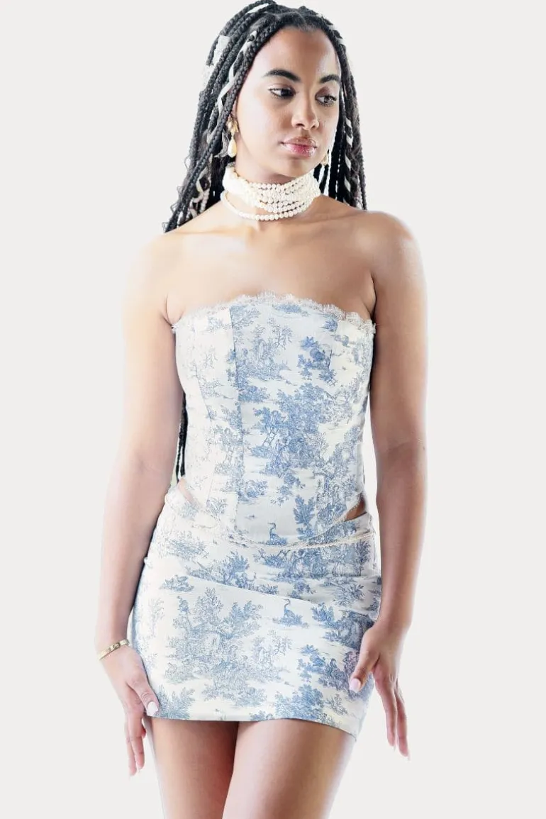 Outfit Sets<CULT MIA TOILE AURORA CORSET AND SKIRT SET Blue