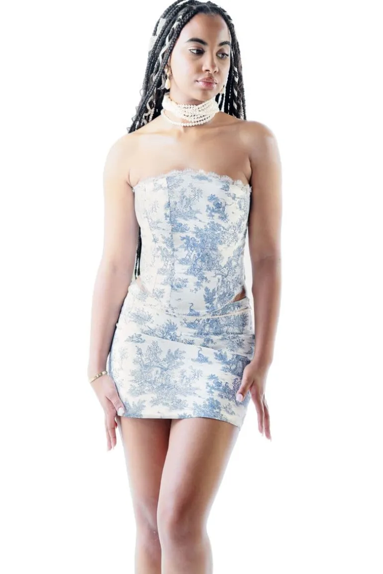 Outfit Sets<CULT MIA TOILE AURORA CORSET AND SKIRT SET Blue