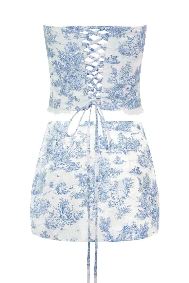 Outfit Sets<CULT MIA TOILE AURORA CORSET AND SKIRT SET Blue
