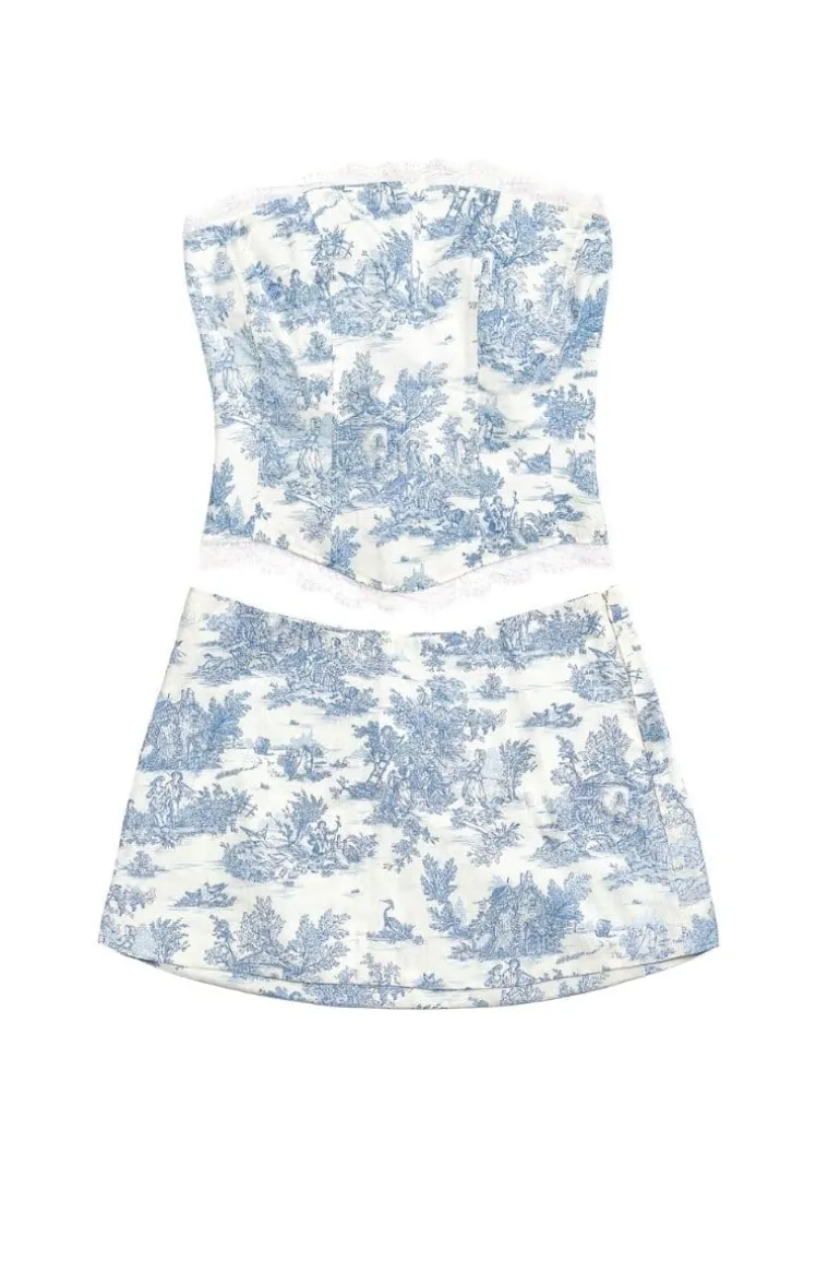 Outfit Sets<CULT MIA TOILE AURORA CORSET AND SKIRT SET Blue